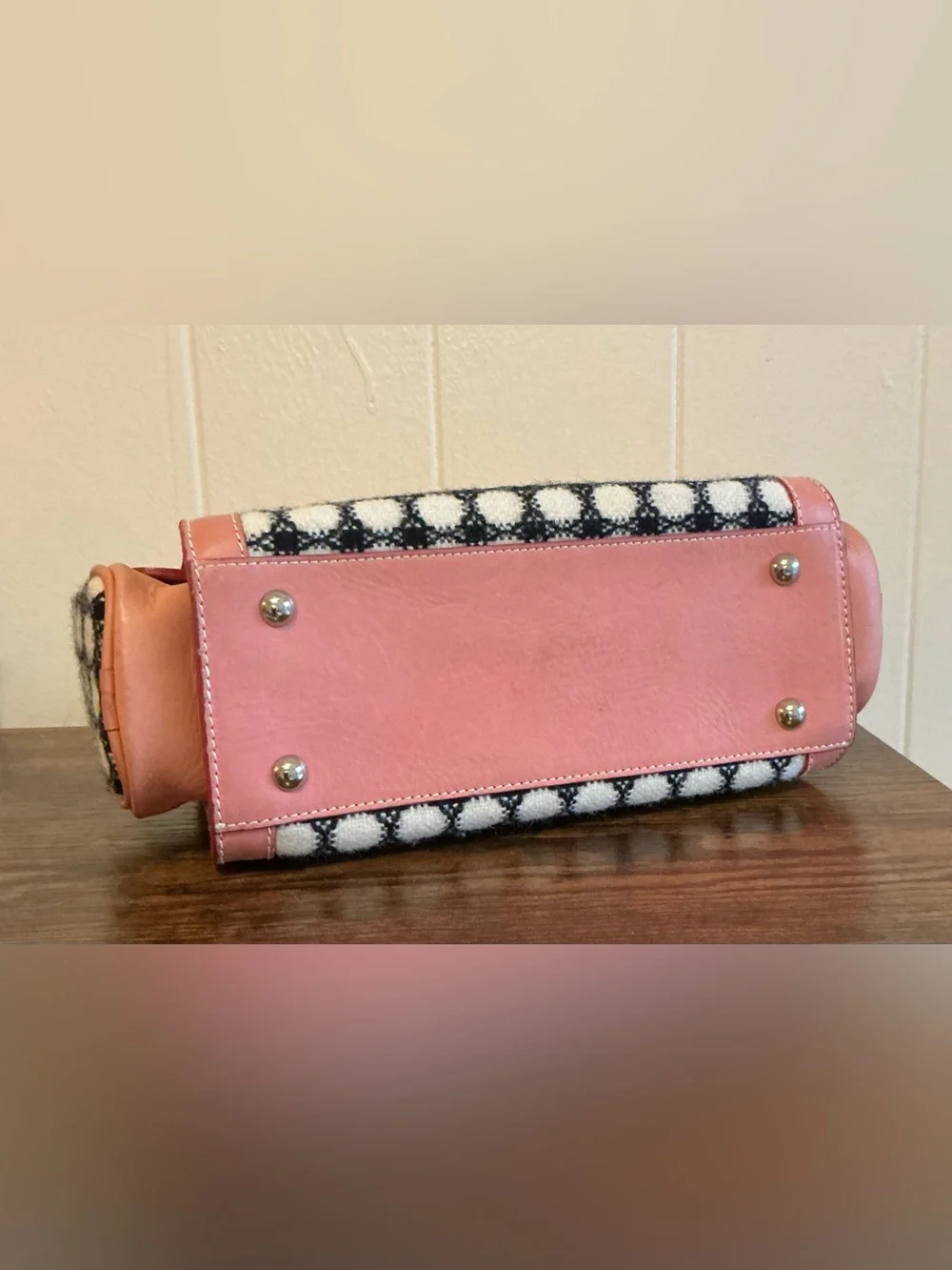 A Rare Vintage Pringle Of Scotland Wool Plaid Handbag Bag
